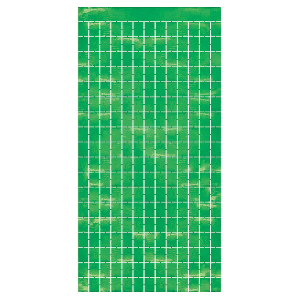 Metallic Square Curtain 6.5ft, Green