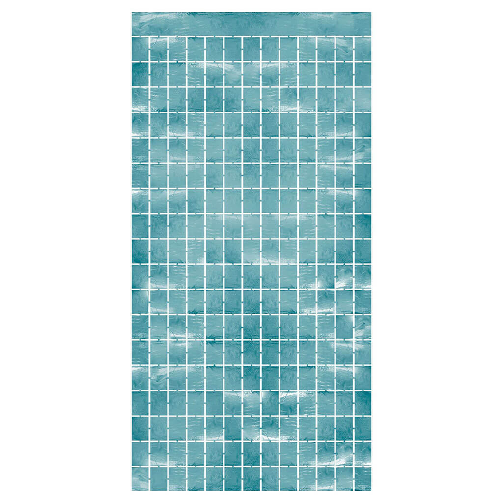 Metallic Square Curtain 6.5ft, Light Blue