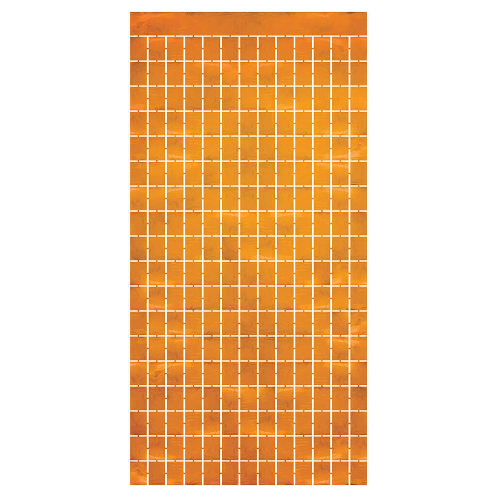 Metallic Square Curtain 6.5ft, Orange