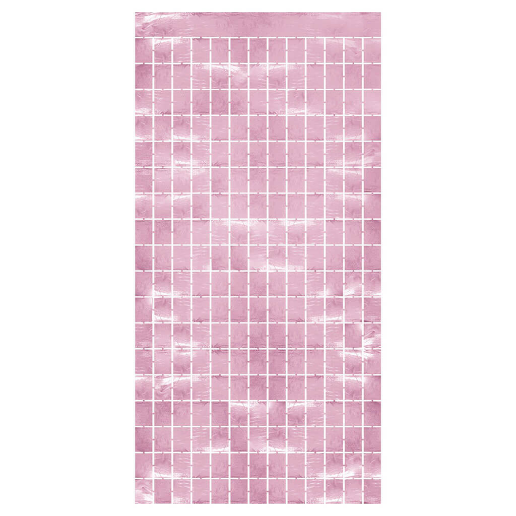 Metallic Square Curtain 6.5ft, Pink