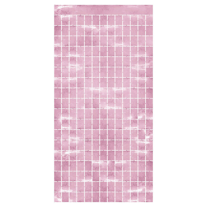 Metallic Square Curtain 6.5ft, Pink