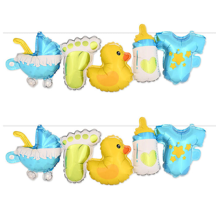 Baby Boy Balloon Streamers, 9.5in x 5ft
