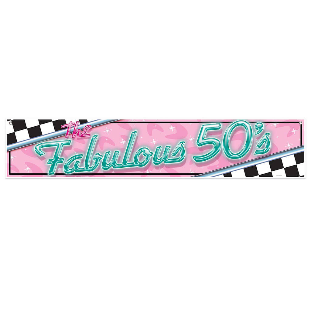 The Fabulous 50&#39;s Banner, 12in x 5ft