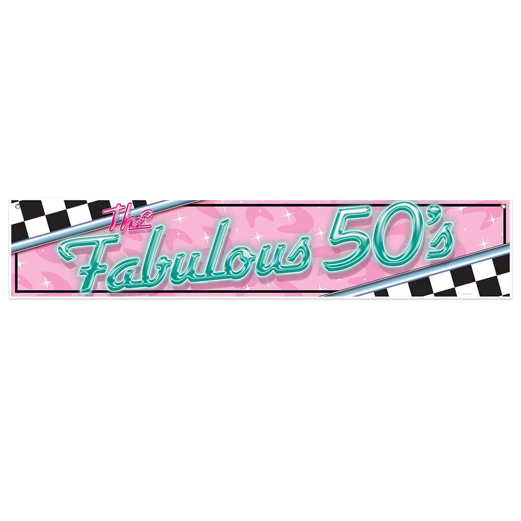 The Fabulous 50's Banner, 12in x 5ft