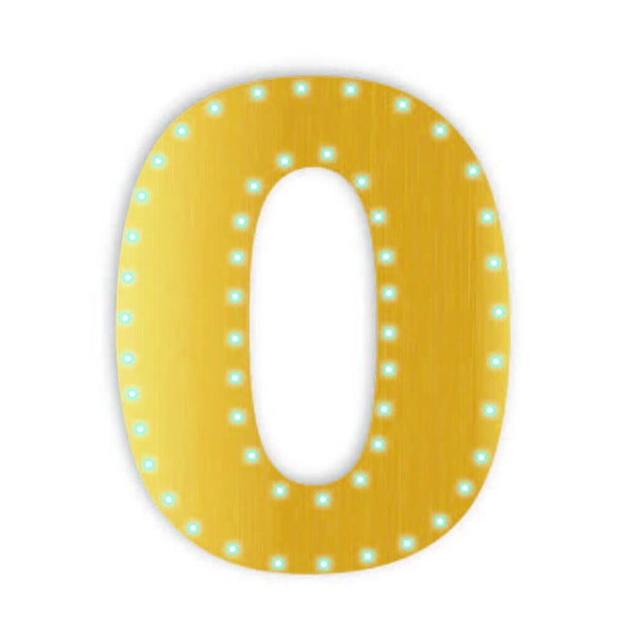 Gold Light Up Number 0, 24in