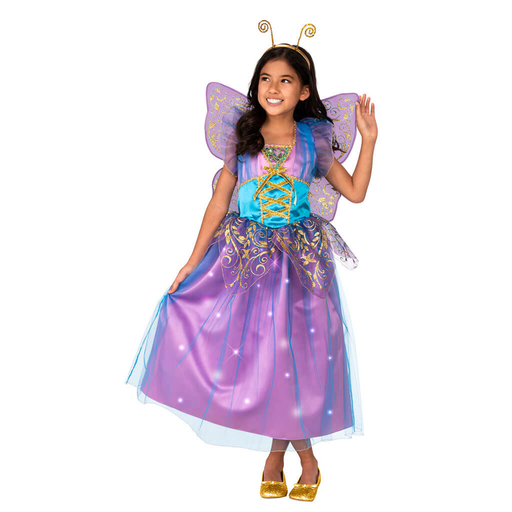 Light Up Purple Fairy Child Costume 12 to 14, Large