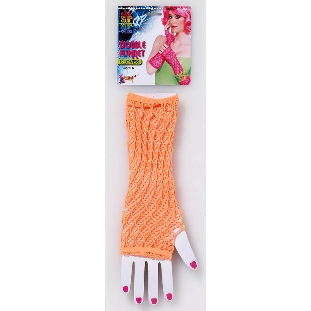 Double Fishnet Gloves Orange