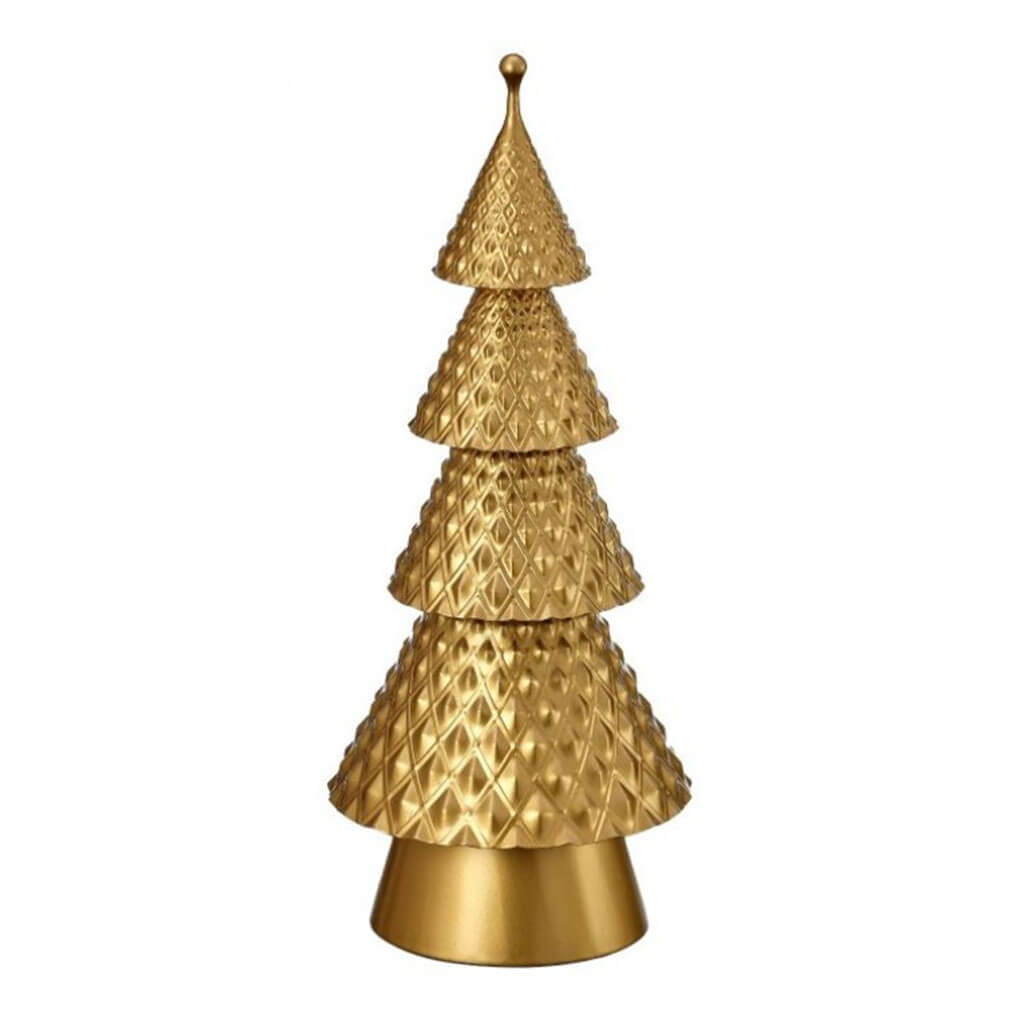 Metal Layered Christmas Tree Gold 12.75in