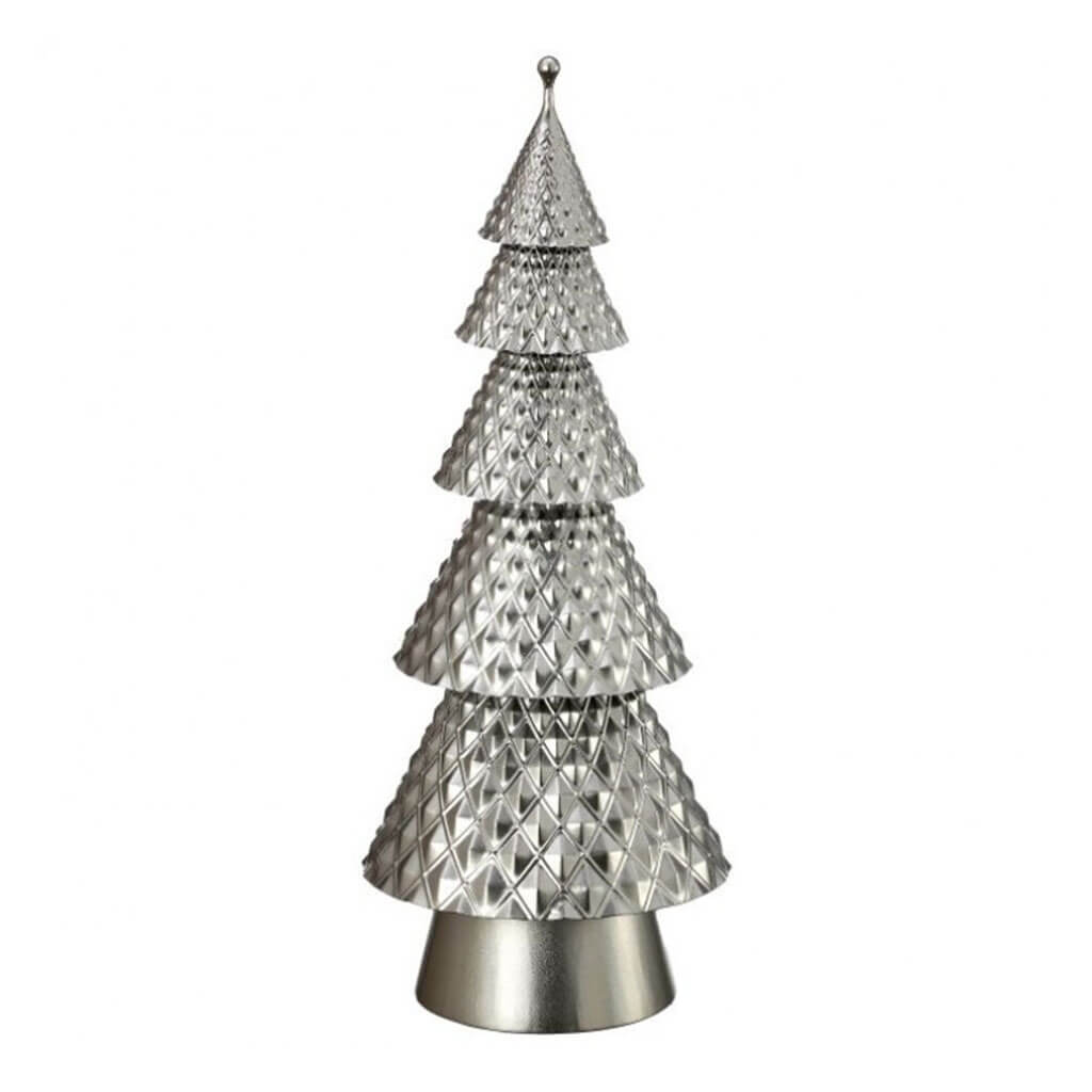 Metal Layered Christmas Tree Silver 16in