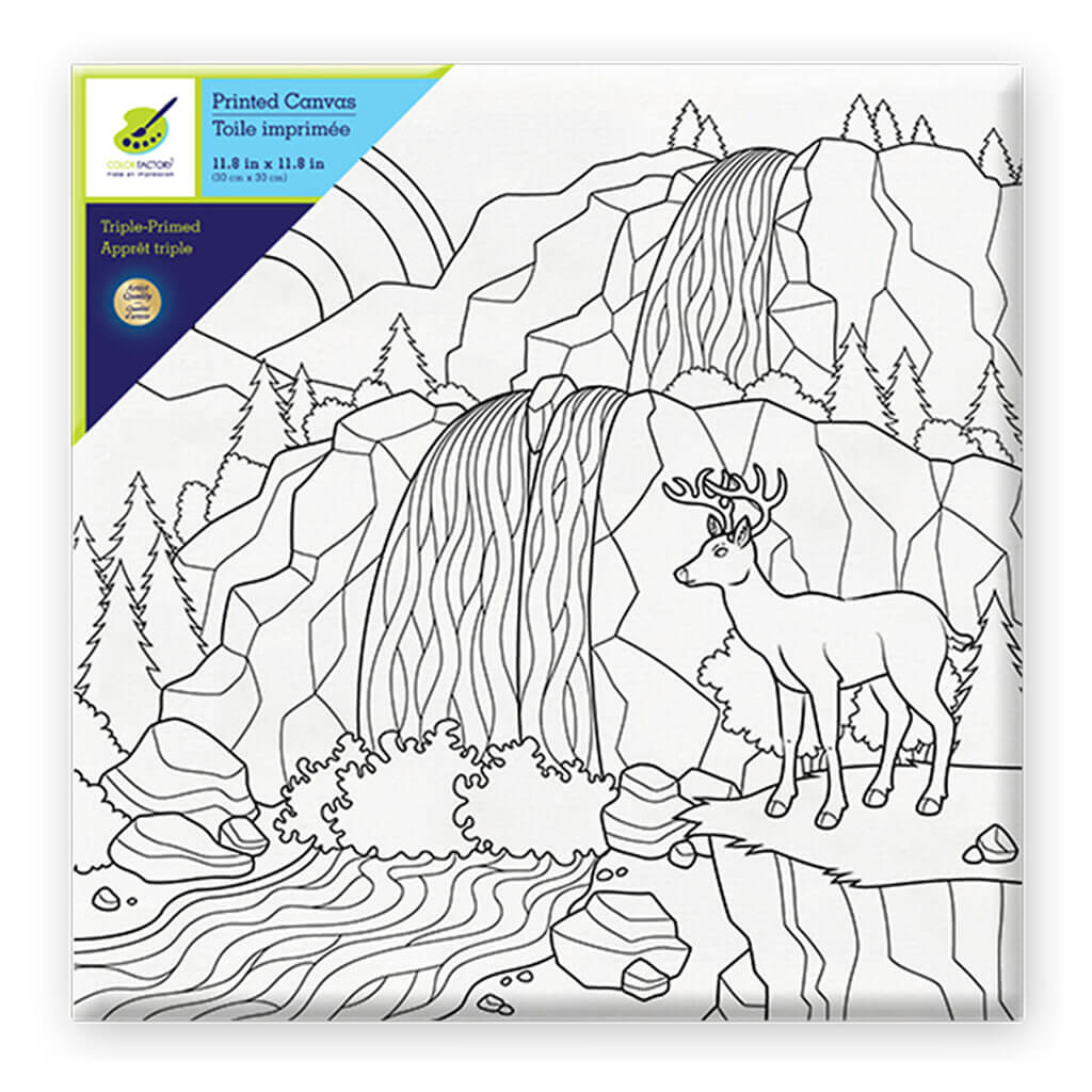 Stretch Artist Printed Canvas: 12in x 12in Primed Back-Stapled Waterfall