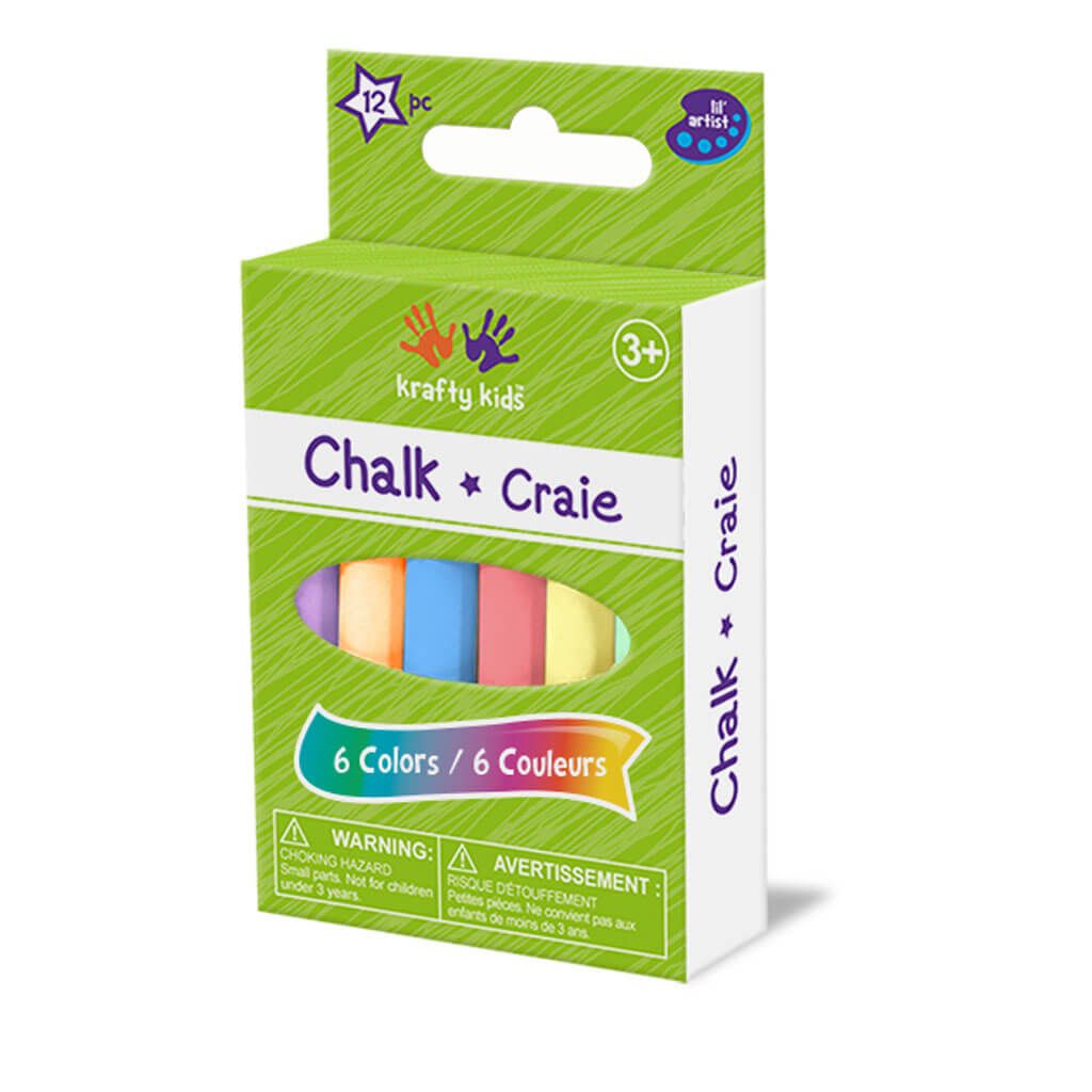 Krafty Kids: Lil&#39; Artist Chalk 12pk Washable Color Mix