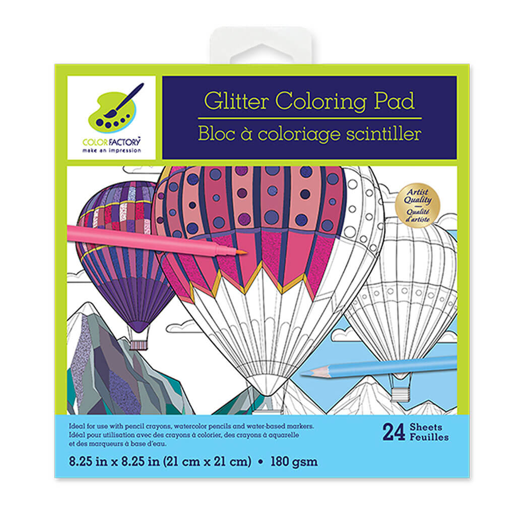 Color Factory: Glitter Coloring Pad 8.25in x 8.25in 180gsm 24Sheet Great Outdoors