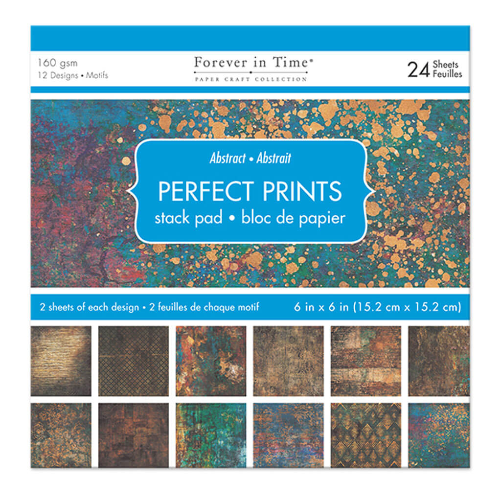 Paper Pads: 6in x 6in Perfect Prints Stack Packs 24 Assorted Abstract