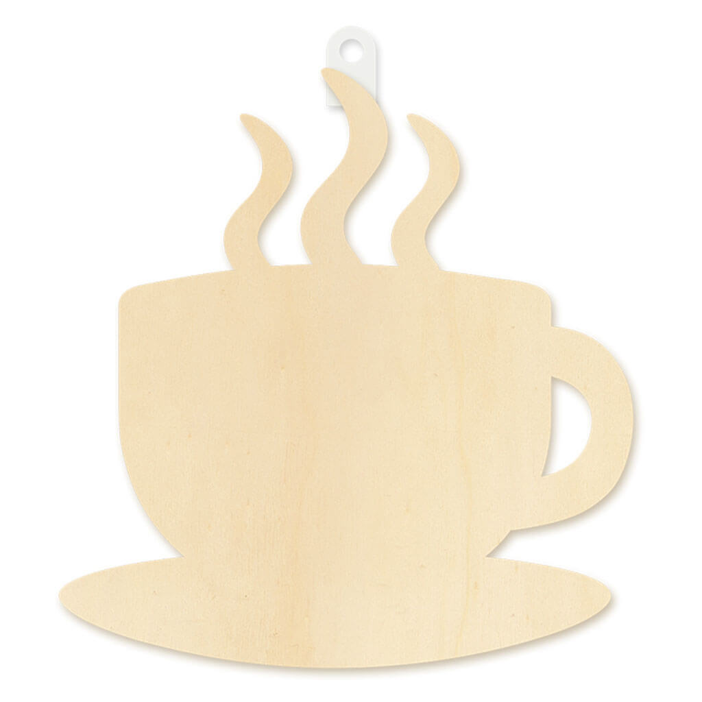 Wood Decor: 8.5in DIY Wall Plaques 4mm Thick Coffee Cup