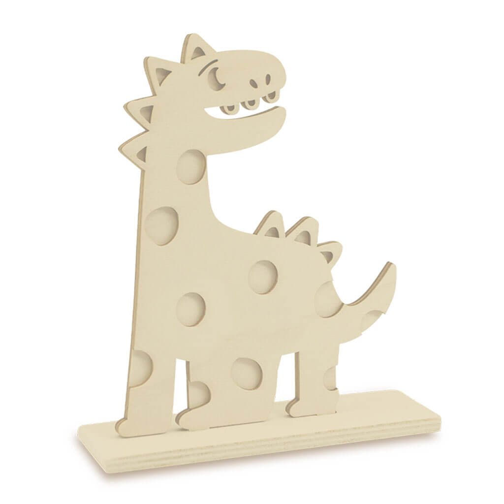 Wood Craft: DIY 6in 3D Shape Standing 5mm Dino