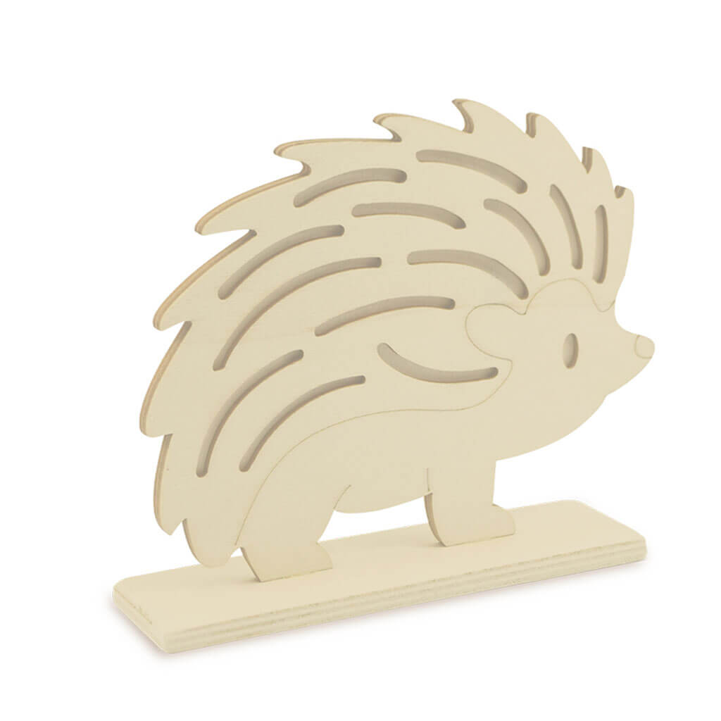 Wood Craft: DIY 6in 3D Shape Standing 5mm Hedgehog