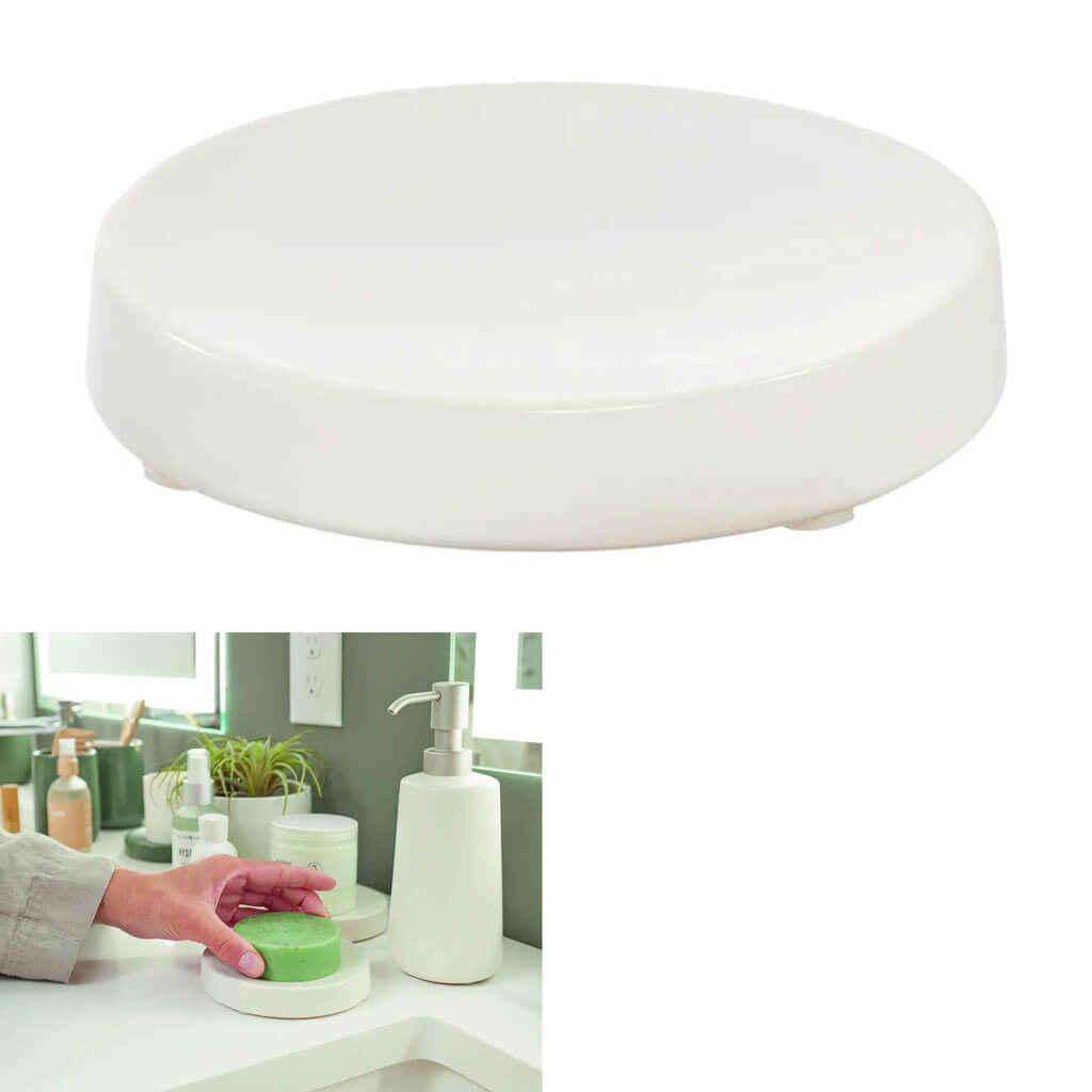 Eco Vanity Ceramic Soap Dish, Cream