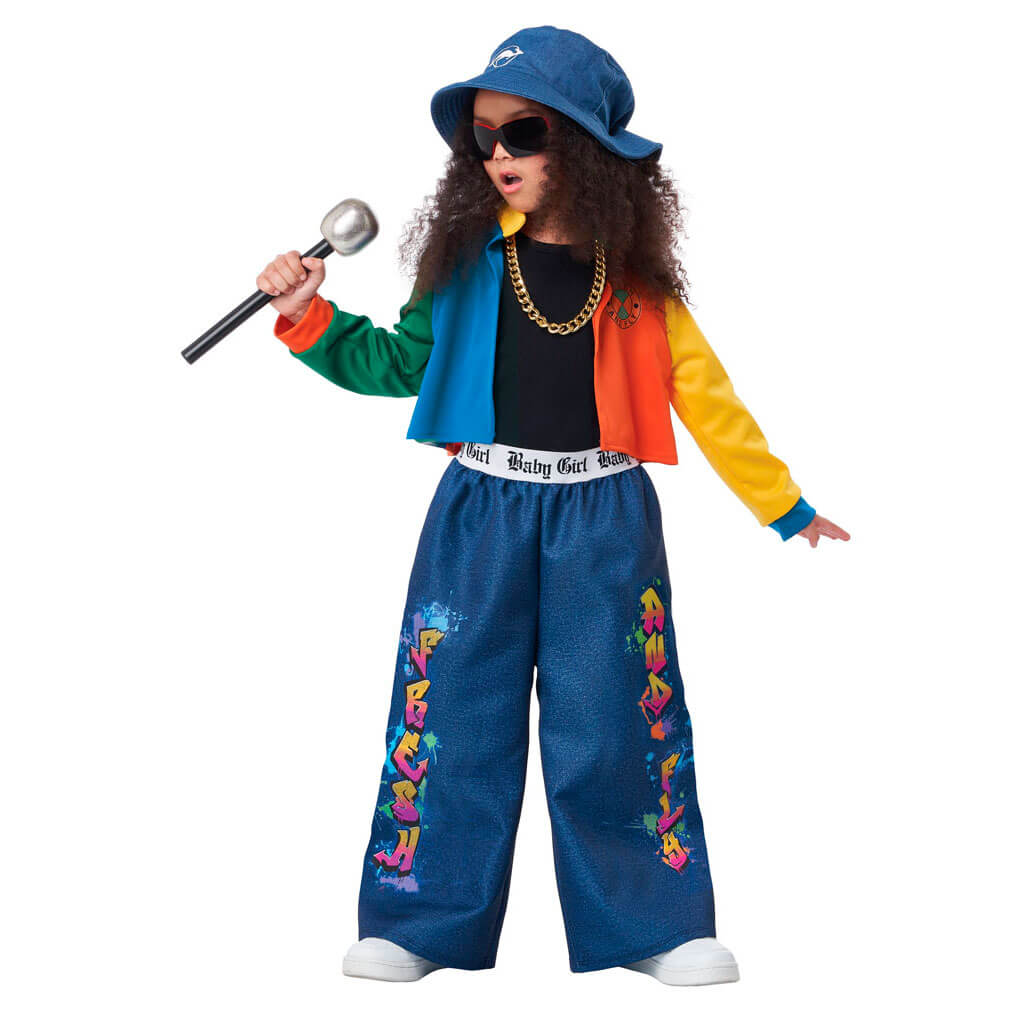 90&#39;S Hip Hop Girl Toddler Costume 4 to 6, Large