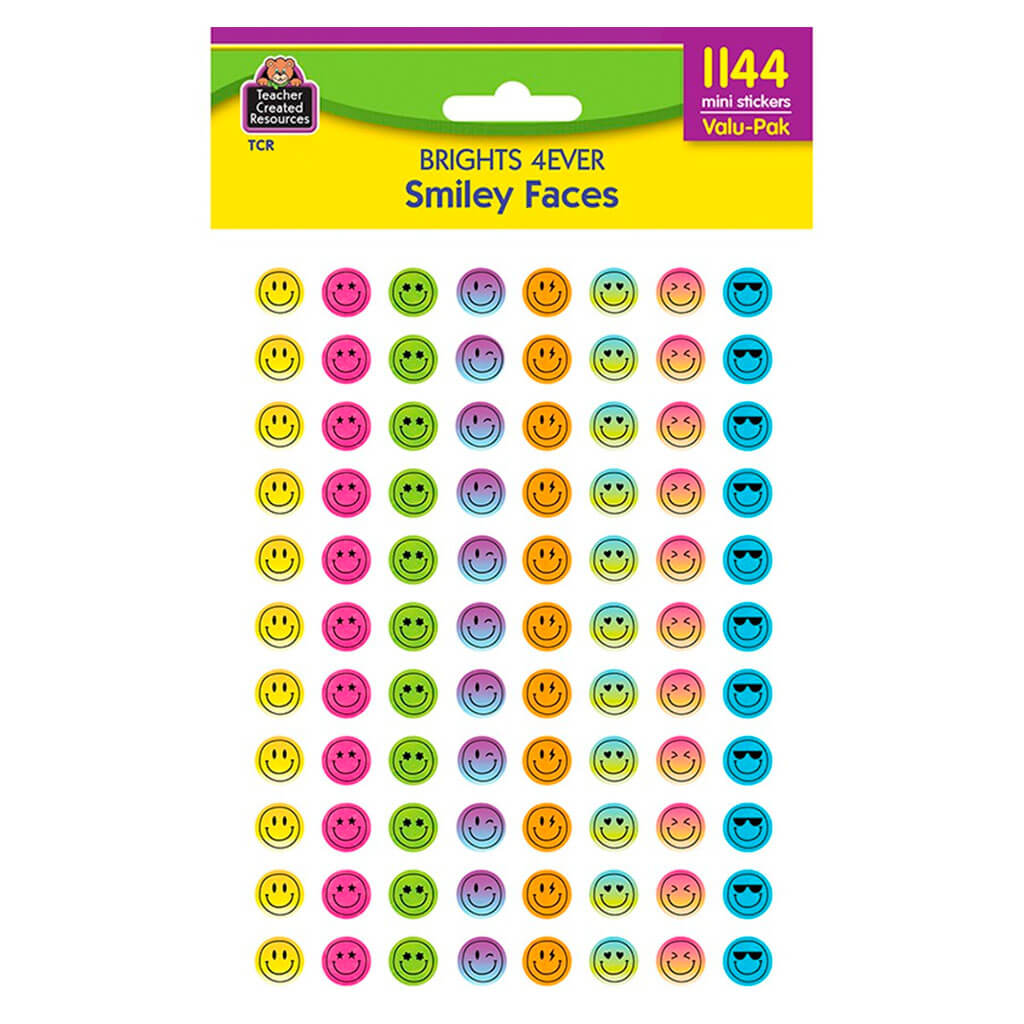 Brights 4Ever Smiley Faces Mini Stickers Valu-Pak