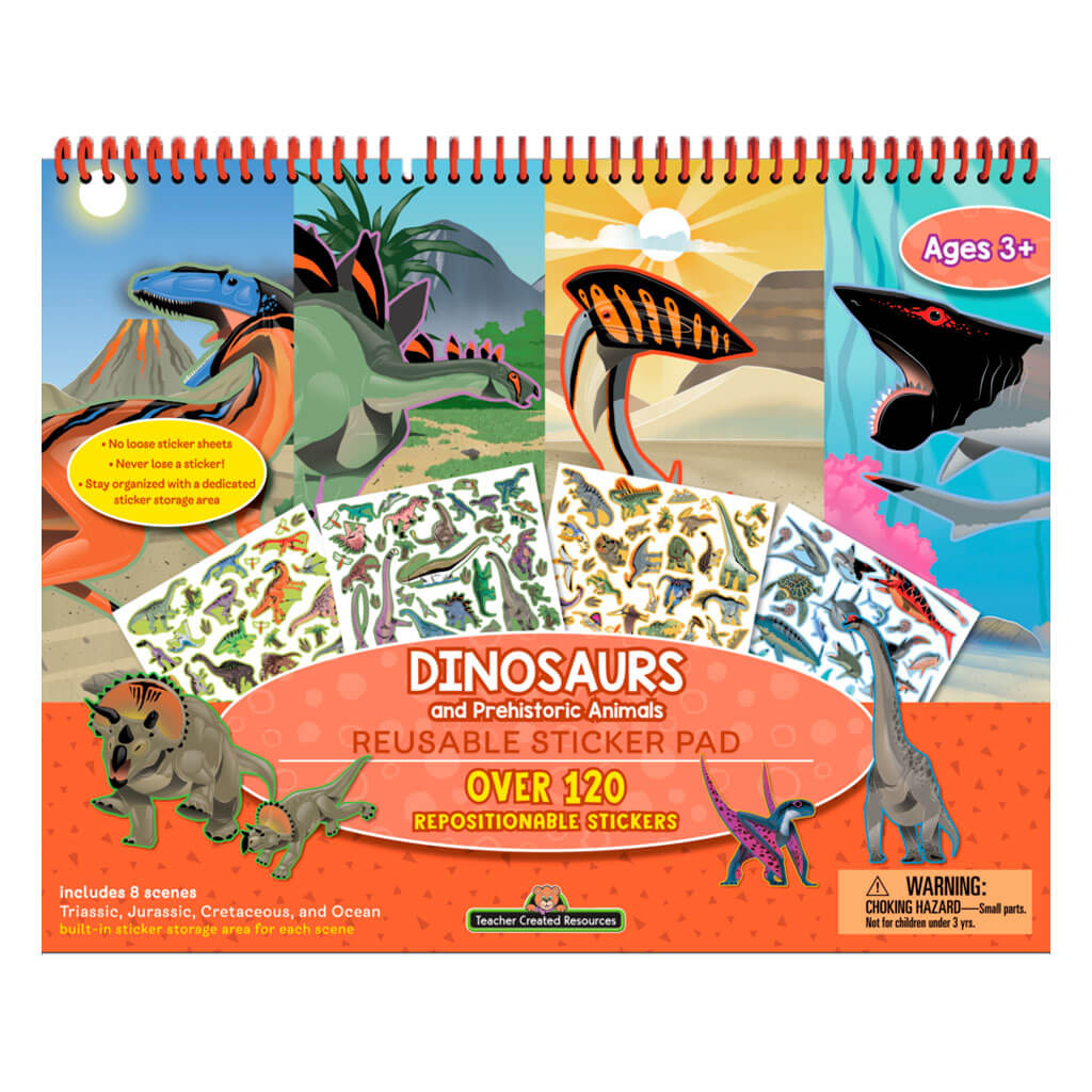 Dinosaurs and Prehistoric Animals Reusable Sticker Pad