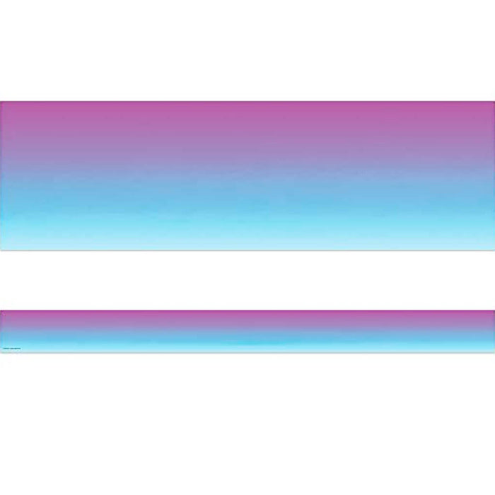 Purple and Blue Color Wash Straight Border Trim