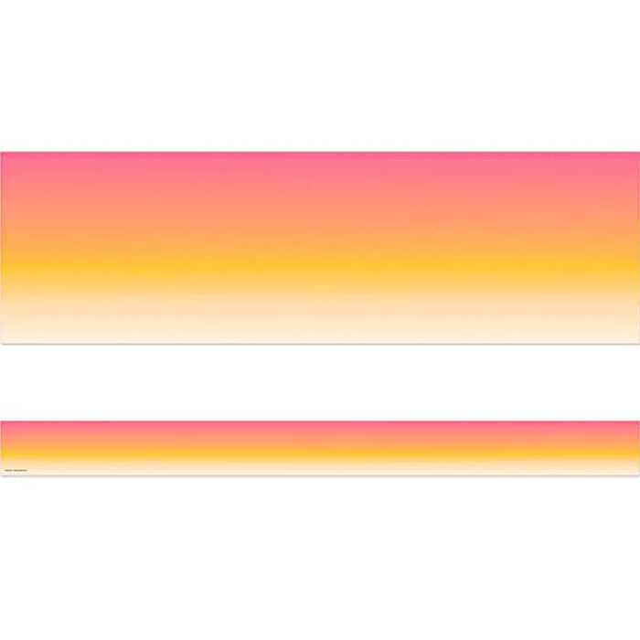 Pink and Orange Color Wash Straight Border Trim