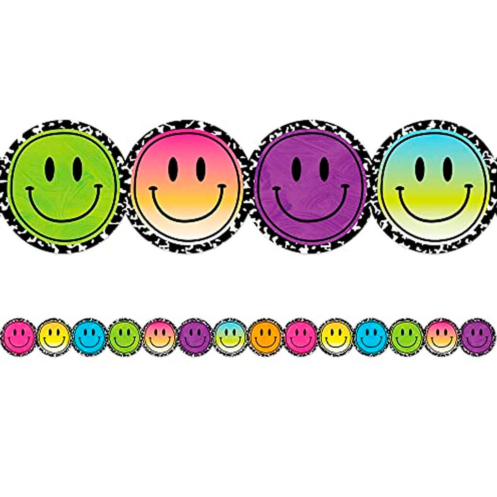 Brights 4Ever Smiley Faces Die-Cut Border Trim