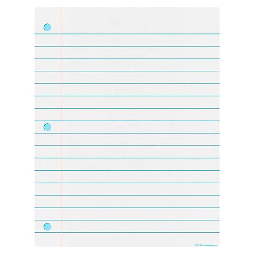 Notebook Paper Write-On/Wipe-Off Chart