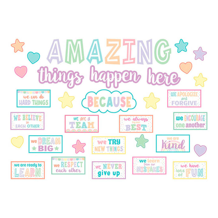 Pastel Pop Amazing Things Happen Here Bulletin Board