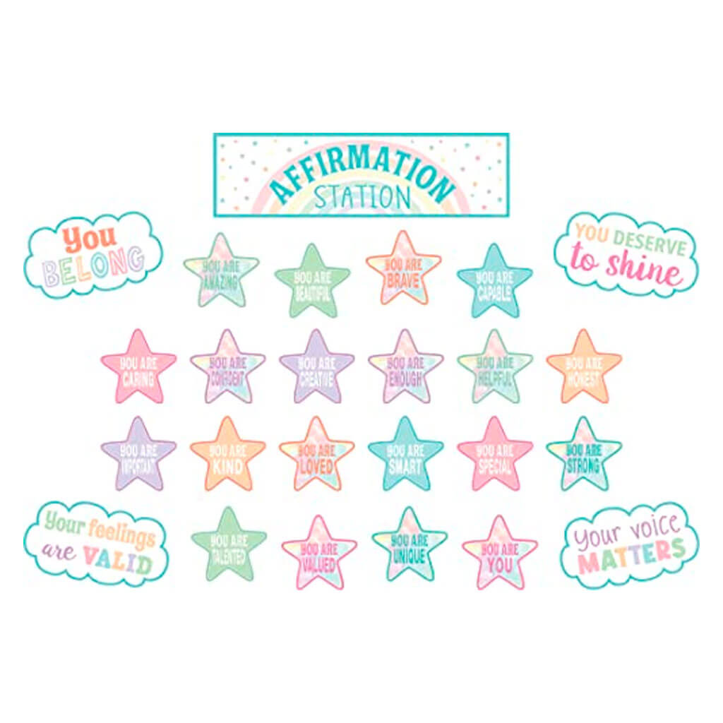 Pastel Pop Positive Affirmations Mini Bulletin Board