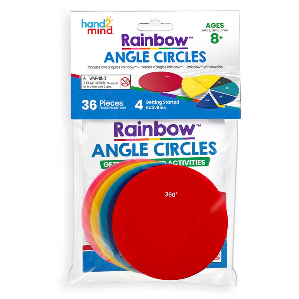 Rainbow Angle Circles Plastic, 36pc