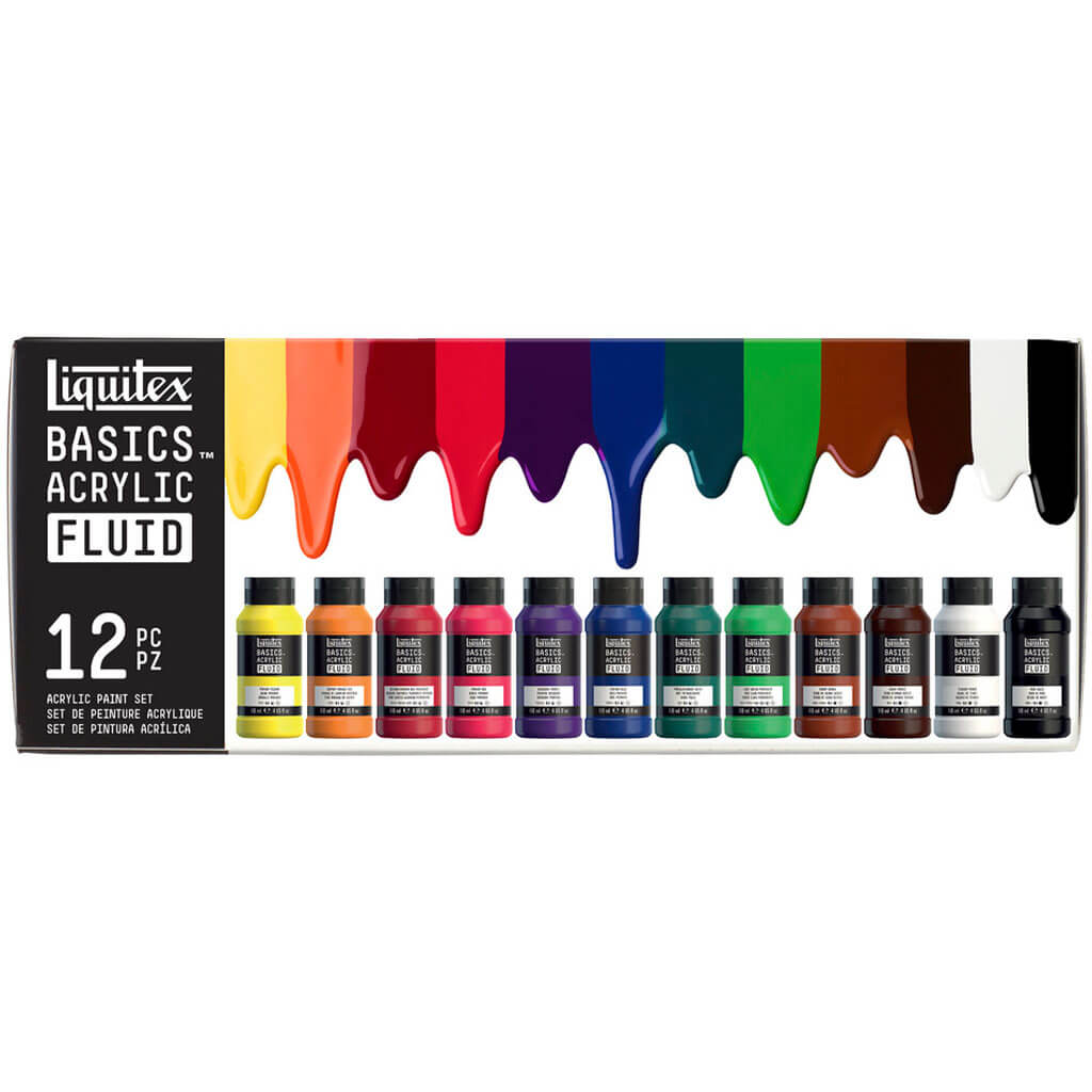 Basics Acrylic Fluid Bottle Set of 12 Color