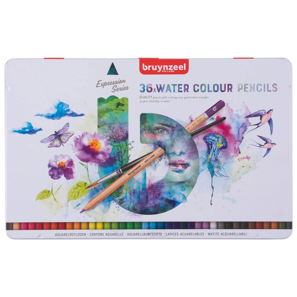 Bruynzeel Expression Watercolor Pencils Tin of 36