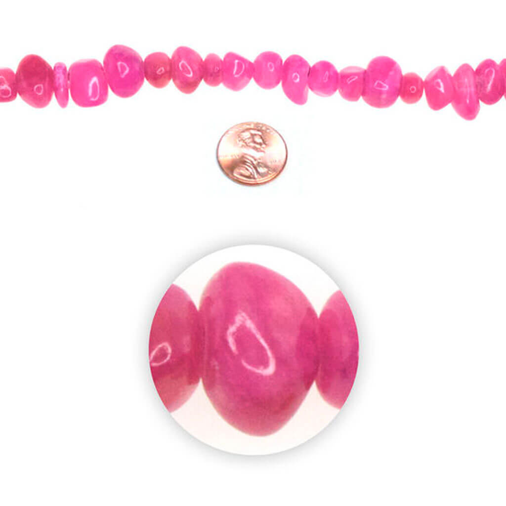 Jade Rosa Polished Bead Strand 7in