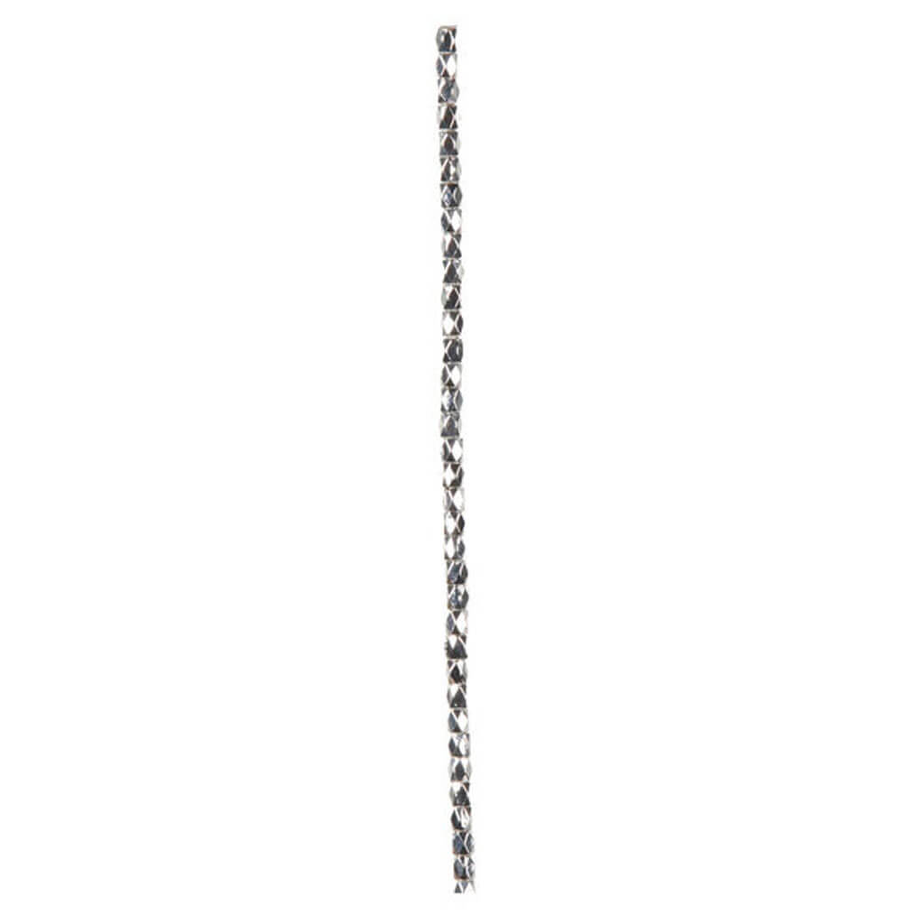 Silver Plated Faceted Spacer Bead Strand 7in