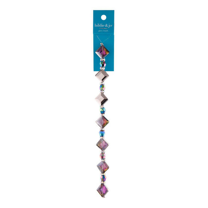Purple Glass Strung Beads 7in