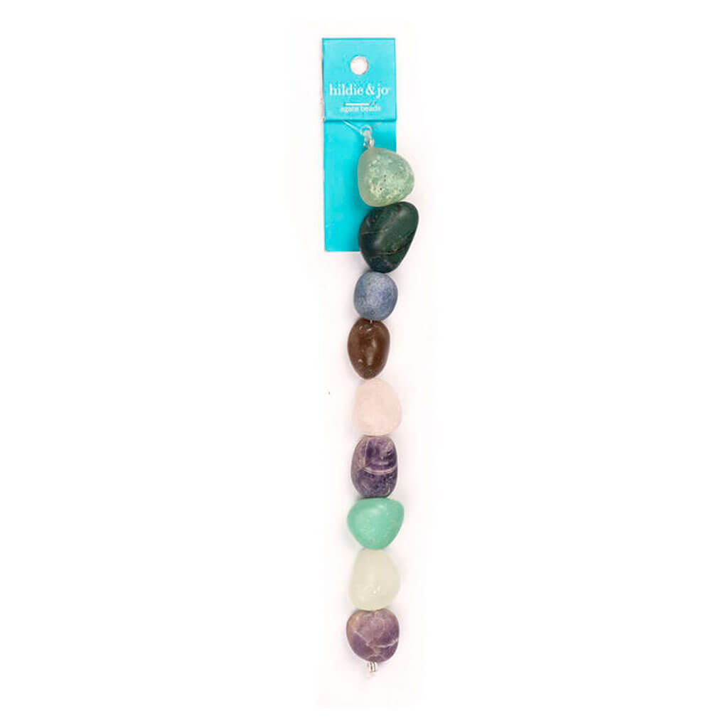 Multicolor Agate Bead Strand 7in