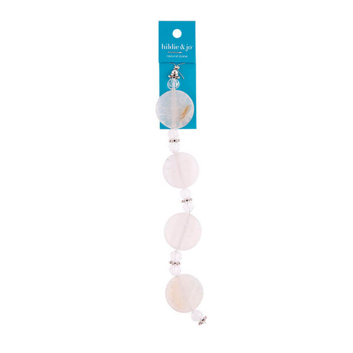 Clear Natural Stone Strung Beads 7in
