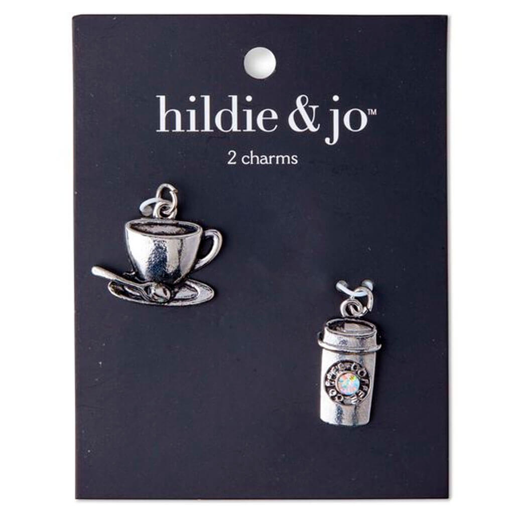 Silver Coffee Charms 2pk