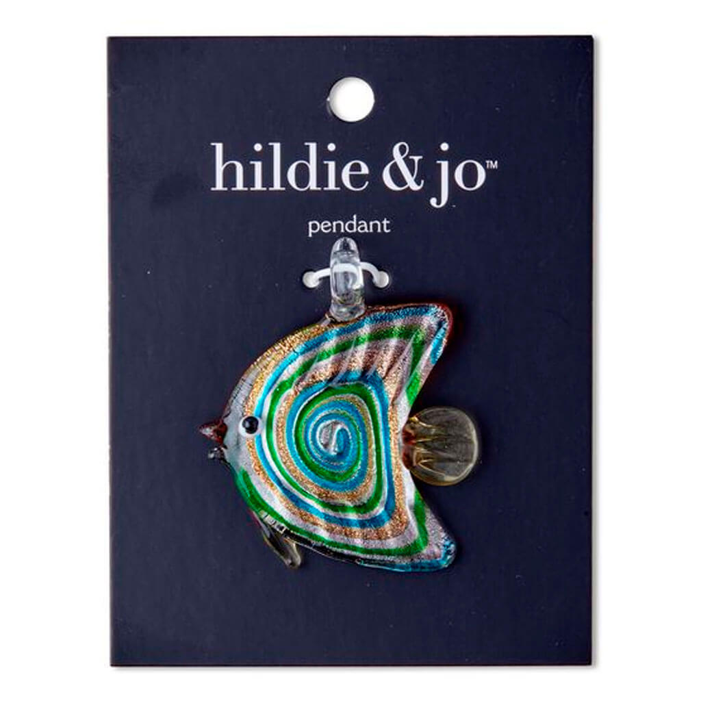 Multicolor Glass Fish Pendant 54mm x 44mm