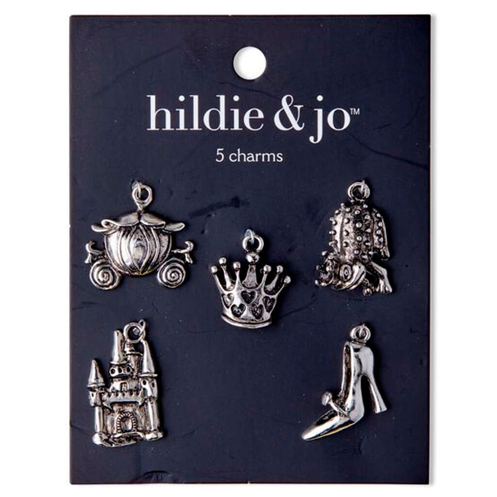 Antique Silver Metal Fairy Princess Charms 5ct