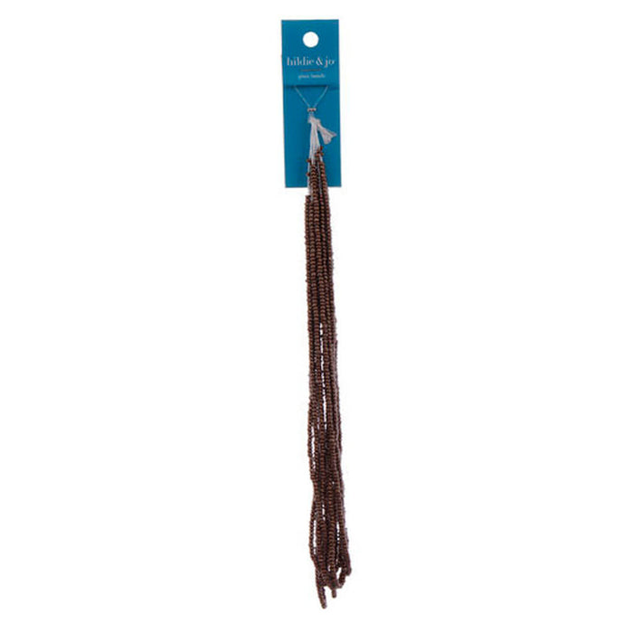 Metallic Dark Brown Glass Seed Bead Strands