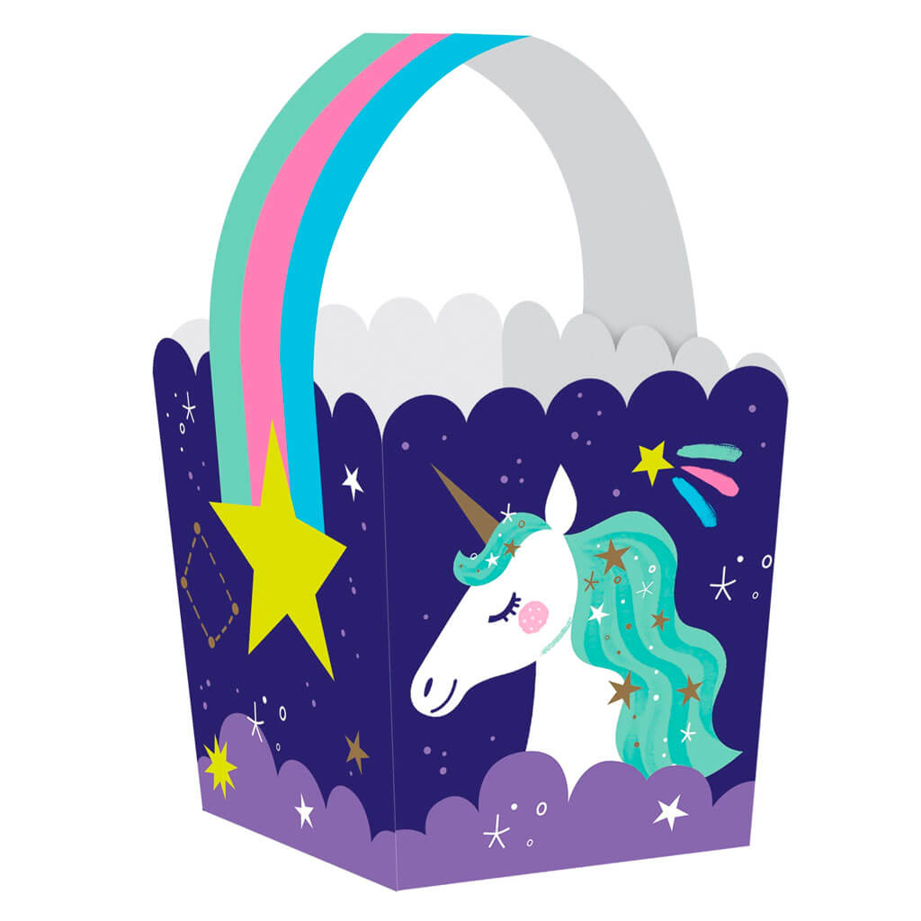 Unicorn Galaxy Treat Box with Handle, 8ct