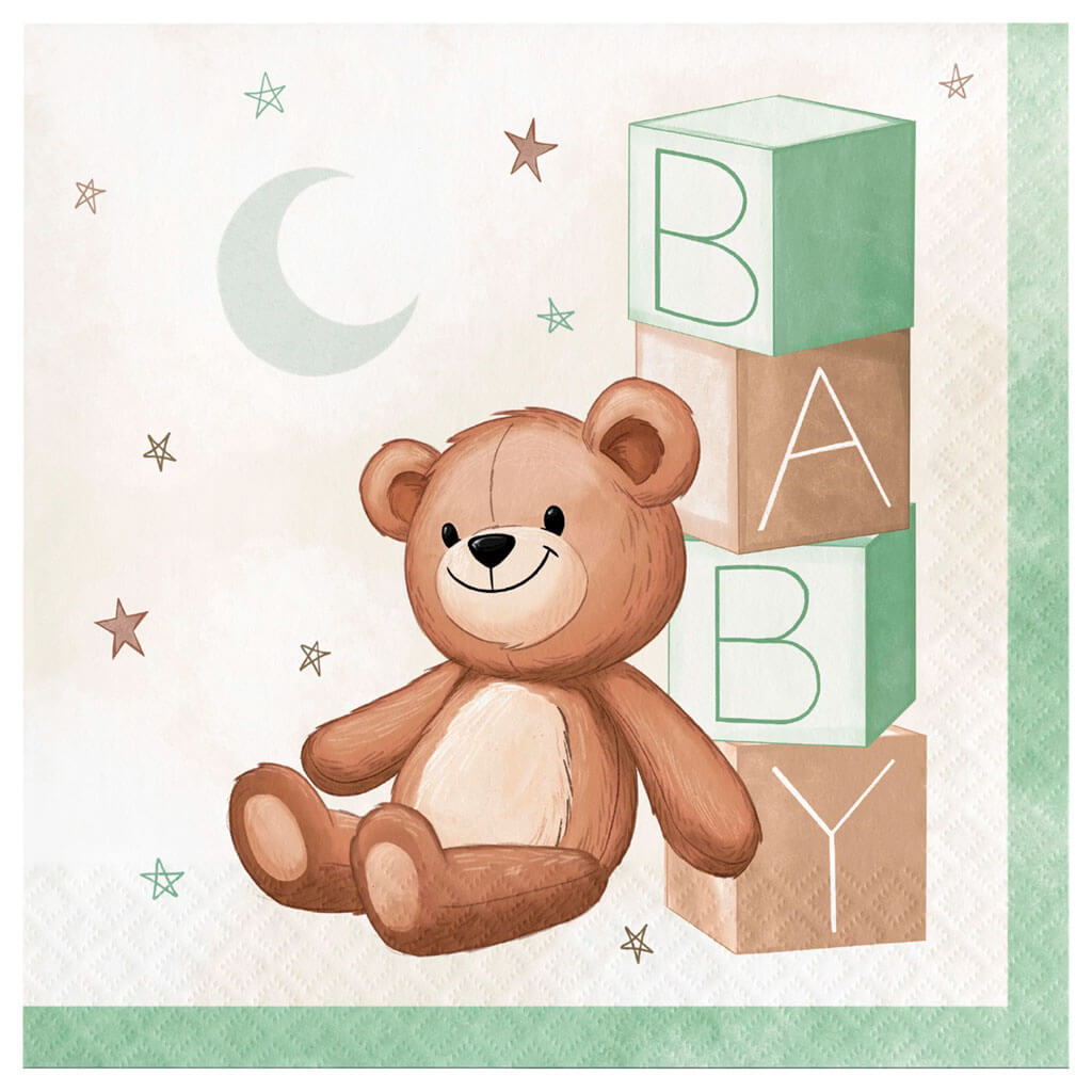 Teddy Bear Lunch Napkin 16ct, 2Ply