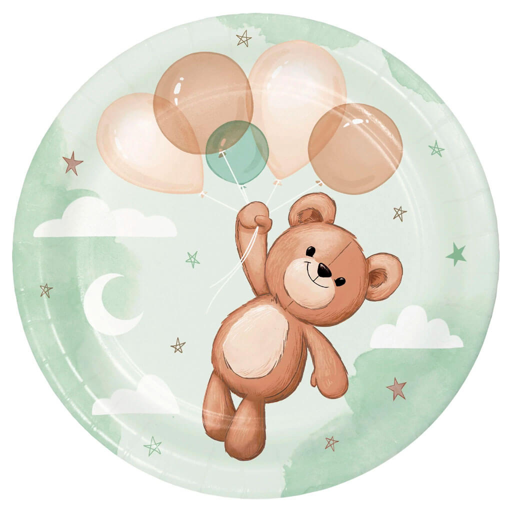 Teddy Bear Lunch Plate 8ct, 7in