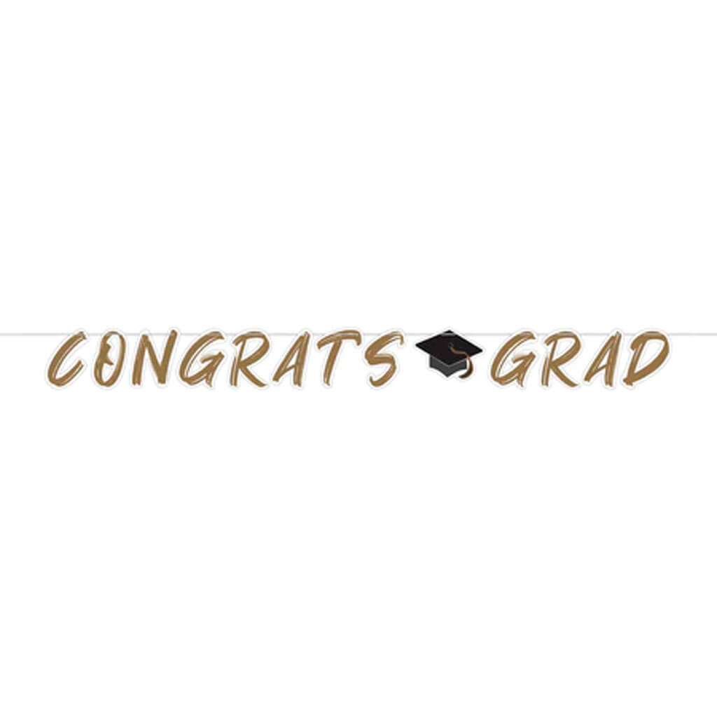 Golden Grad Shaped Banner with Ribbon