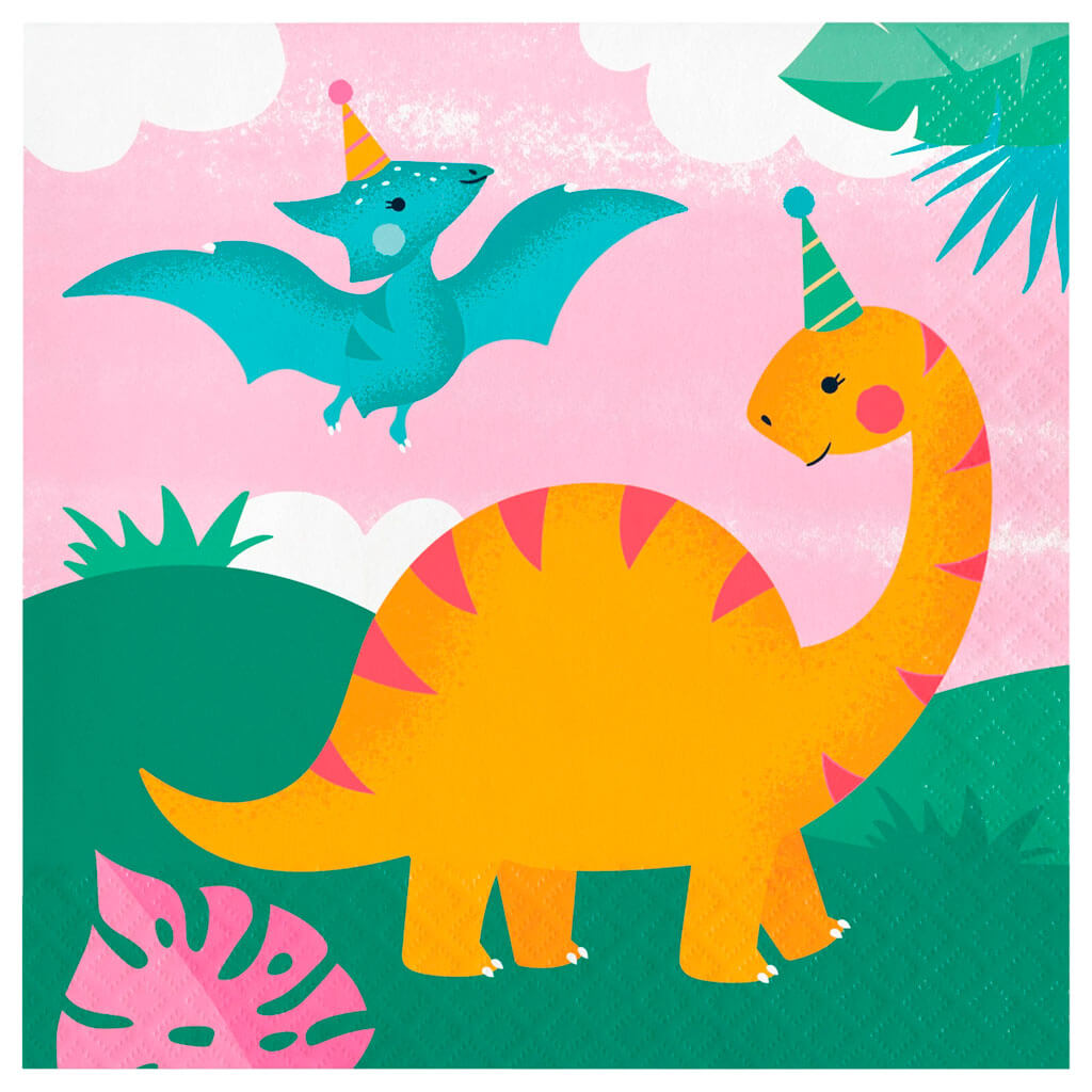 Girl Dino Party Lunch Napkin 16ct, 2Ply