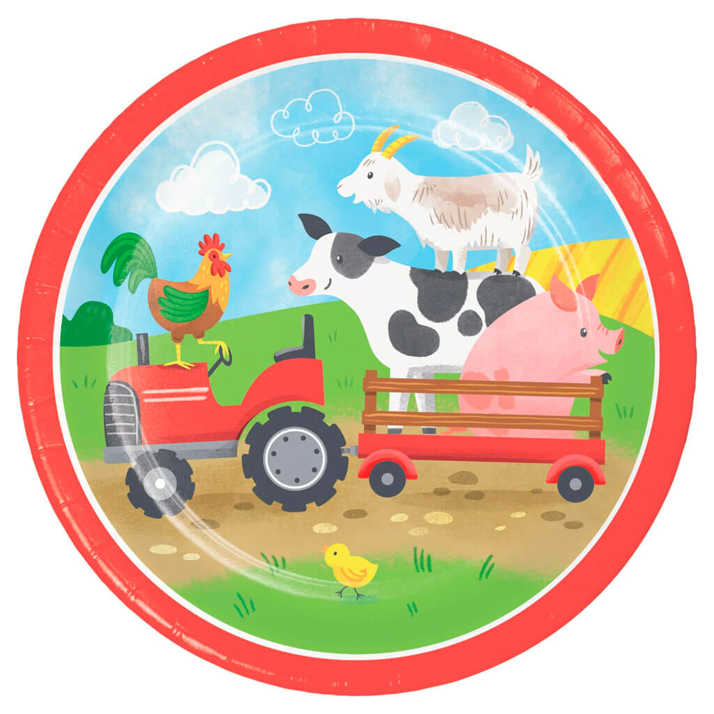 Farm Animals Lunch Plate 8ct, 7in