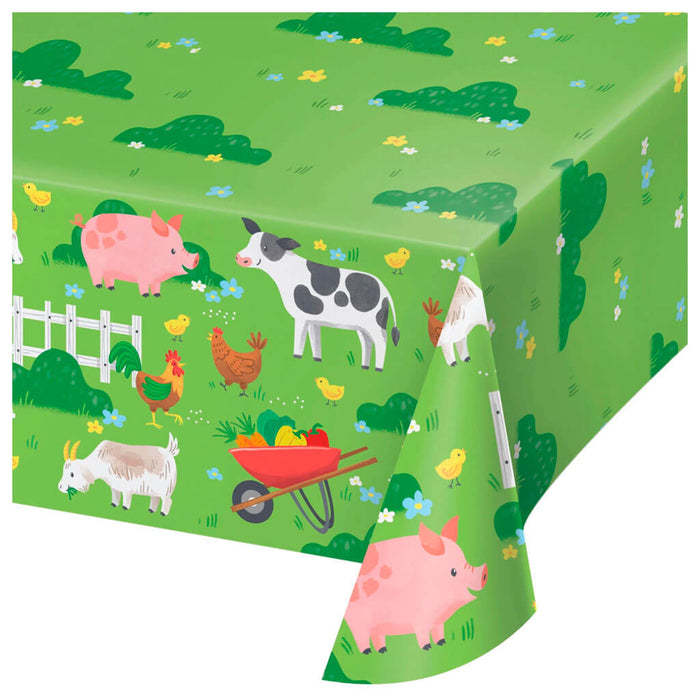 Farm Animals Paper Tablecover, 54in x102in
