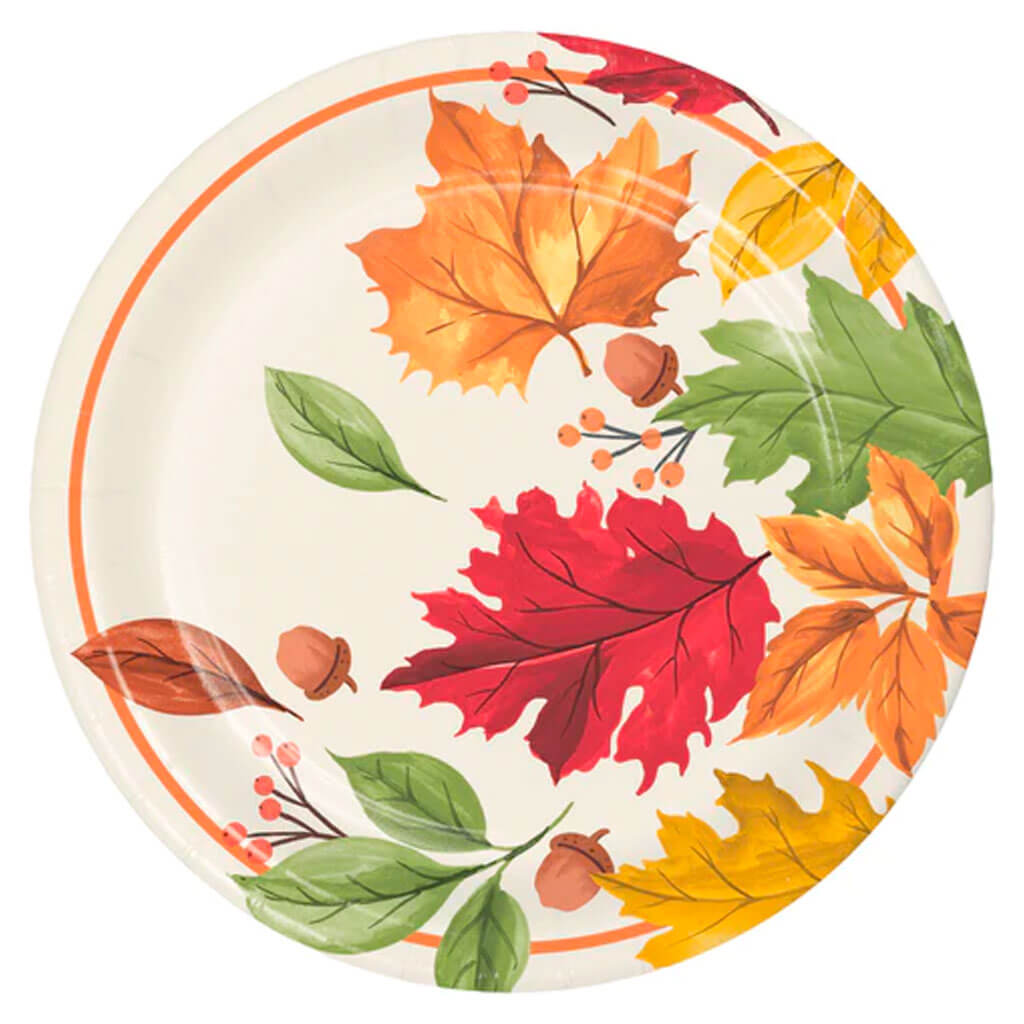 Fall Leaves Lunch Plate 8ct, 7in